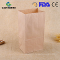 Eco-friendly Disposable custom Kraft paper bag with logo for fast food salad chicken snacks